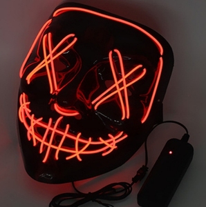 Có Thể Sạc Lại LED Đầy Đủ Mặt Đảng Mặt Nạ Đa-Màu Sắc PVC Halloween Cosplay Với Sáng Đèn Cho Các Sự Kiện - Product Image 6