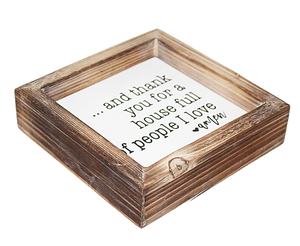 JUNJI Letrero de madera negro independiente Diseño cristiano pequeño para decoración del hogar y cocina Letrero de agradecimiento hecho <span class=keywords><strong>a</strong></span> mano - Product Image 1