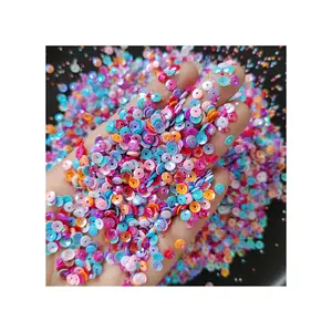 3mm 4mm 5mm Sequins Loose Round Cup Sequins Paillettes Glitter For Sewing Nail Arts Crafts