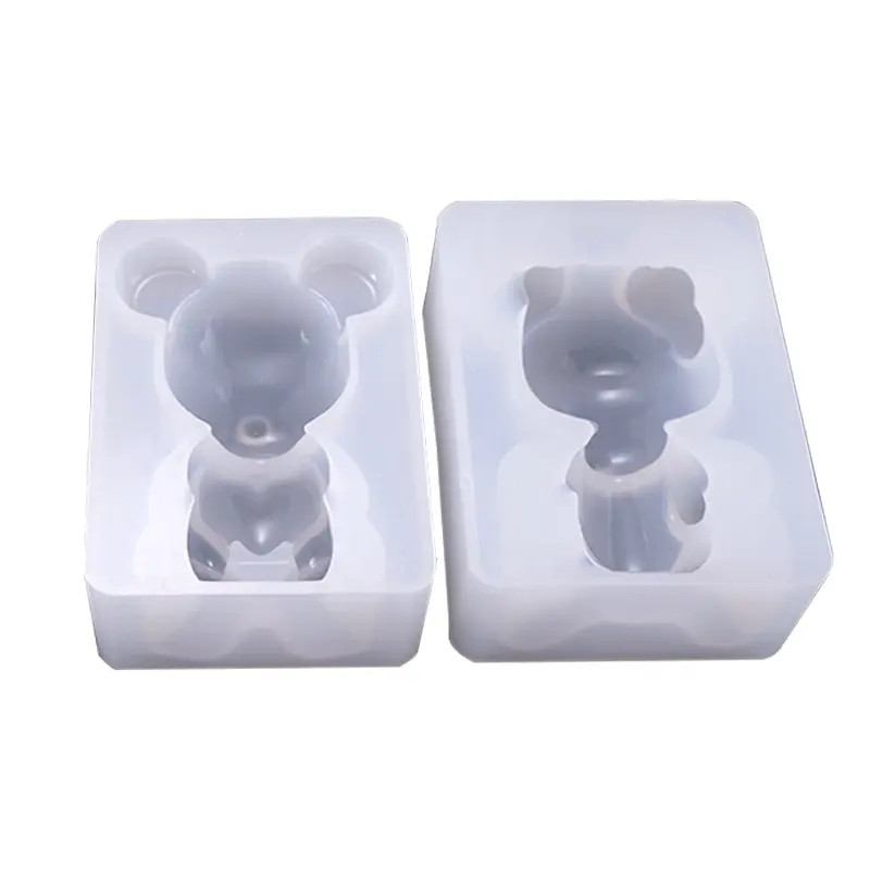 DIY crystal drop mold semi-stereo violent bear sleeping baby rabbit collection silicone mould Mirror love rabbit silicone
