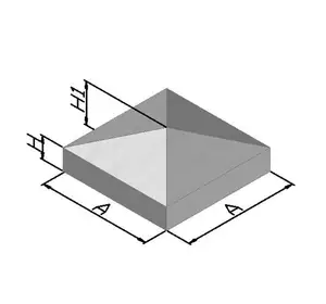 Zinc pyramid post cap of gate top, fence post cover cap