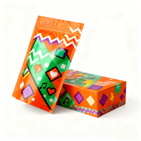 Ensemble de boîtes en papier et de sacs en mylar imprimés sur mesure avec fermeture éclair, design résistant à l'humidité pour biscuits, chewing-gums, céréales et en-cas
