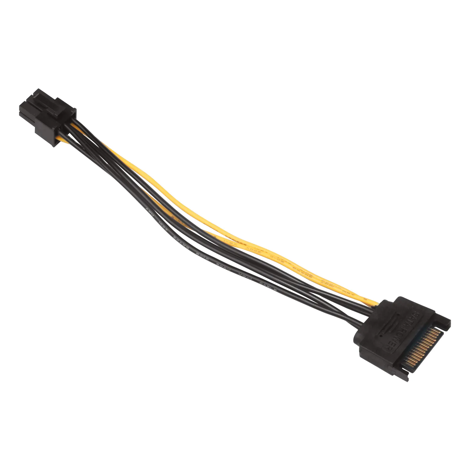 כבל מתאם 15 פינים SATA ל-6 פינים PCIe PCI-e PCI Express לכרטיס מסך