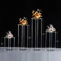 Support Floral en Acrylique Décoration de Fête de Mariage Centre de Table Colonne Socle Transparent