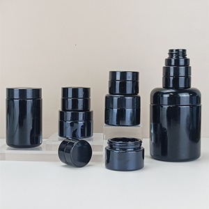 Bouteille en verre UV noir violet foncé à large ouverture avec couvercle à vis, disponible en 5ml, 10ml, 15g, 30g, 50g, 60g, 100g, 120g, 200g, 250g, 500g - Product Image 4