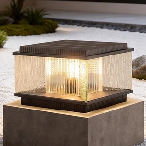 Lampes à pilier LED E27 IP65 en acier inoxydable de haute qualité, électriques/solaires, pour la décoration extérieure de la maison, éclairage de jardin de luxe - Product Image 1