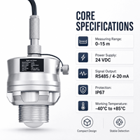 Technologie radar 80GHz FMCW Capteur de niveau d'eau RS485 Émetteurs de niveau radar pour environnement sévère avec plage de mesure 0-30m