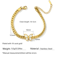 Bracelet chaîne élégant en coquille blanche avec pendentif papillon, accessoire de luxe polyvalent haut de gamme pour femme, nouvelle collection de bijoux papillon