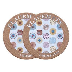 Vente en gros de tapis isolants thermiques en liège imprimé pour casseroles, assiettes et bols - Product Image 6