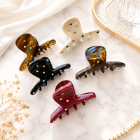 Pince à cheveux demi-griffe personnalisée en acétate ornée de strass, faite à la main, durable, petite taille, certifiée CE, pour femme, idéale pour les franges et les soirées