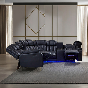 Bộ ghế sofa da cao cấp thiết kế hiện đại cho phòng khách, đa chức năng, có đèn LED, kiểu dáng mô đun, có chức năng ngả lưng. - Product Image 5