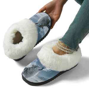 Pantuflas de Interior Personalizadas para Mujer con Diseño de <span class=keywords><strong>Gorila</strong></span>, Pantuflas Planas de Invierno Cálidas y Suaves con Forro Afelpado - Product Image 3