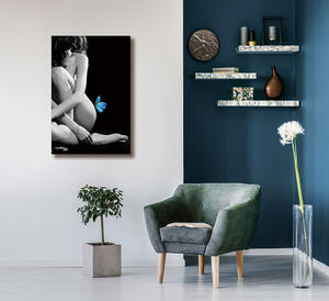 Moderne Abstrait Rouge Lèvres Femme avec Dollars Toile Peinture À L'huile Décor À La Maison Mur Art Affiche Imprimer pour Salon - Product Image 3