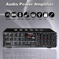 Amplificateur BT 325BT 8000W 110/220V Audio Stéréo Numérique avec Prise en Charge USB SD FM DVD AUX et Entrée Microphone 4 Voies avec Télécommande