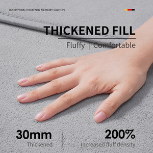 Alfombra de Baño de Espuma Viscoelástica Gruesa de 30 mm, Absorbente, Antideslizante, Rectangular, de Color Sólido, Diseño Minimalista - Product Image 1