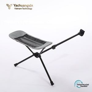 Chaise pliante d'extérieur en aluminium avec repose-pieds et siège en maille pour la pêche et le camping, design minimaliste, portable et légère - Product Image 2