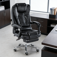 Fauteuil de bureau de direction ergonomique de luxe en cuir PU inclinable avec repose-pieds, moderne, pour la maison, la chambre, l'hôtel et les salles de conférence