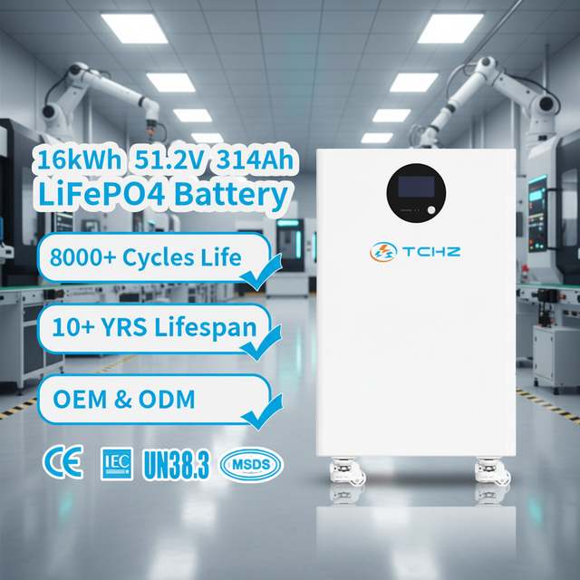Factory Original Cell CE 48/51.2V LiFePO4 Lithium Battery 15KWh/16KWh/20KWh 280Ah/314Ah for Solar Lithium Battery with PACE BMS