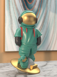 Adorno de astronauta creativo nórdico, estilo de arte popular, escritorio de resina y decoración de armario de TV para el hogar, sala de estar o regalo de cumpleaños - Product Image 5