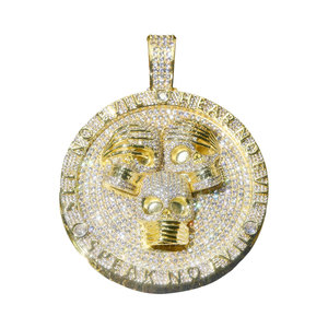 Pendentif <span class=keywords><strong>de</strong></span> luxe pour homme en moissanite VVS, plaqué or, argent sterling S925, pendentif crâne classique hip-hop, micro-diamant <span class=keywords><strong>de</strong></span> laboratoire - Product Image 6