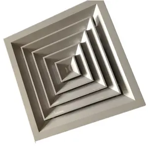 ABS square air ceiling diffuser 4 way HVAC air grille