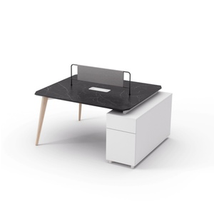 Modern Luxury <b>Office</b> Workstation for 4 People Convertible Executive Work Cubicle with Partition Desks for Optimal Workspace - Product Image 3
