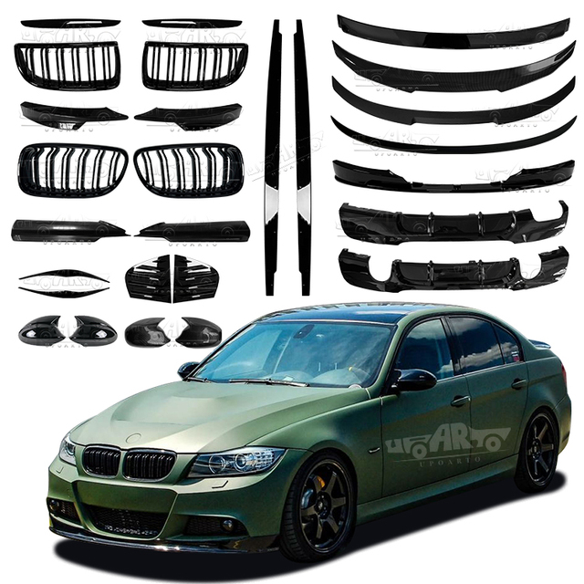 F30 Exterior Accessories Front Bumper Splitter Grille Mirror Cap Rear Bumper Lip Spoiler Diffuser for BMW 3 Series E90 2005-2012