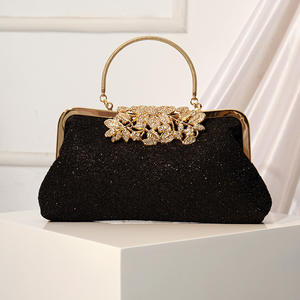 Fashionable <b>Vintage</b> Lace Evening Bag Elegant Stylish Crossbody Banquet Clutch Handbag Chains Women's Chain Strap Bags - Product Image 4