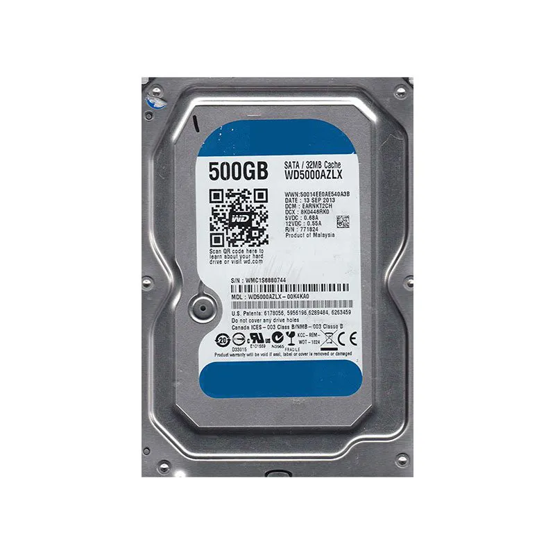 سطح المكتب قرص صلب محرك 3.5 بوصة 500GB HDD 7200 RPM الدرجة SATA 6 جيجابايت/ثانية 32MB مخبأ WD5000AZLX