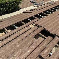 Planchers en composite bois-plastique 3D en relief, imitation bois, résistants aux intempéries, planches de terrasse durables en WPC pour l'extérieur