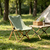 Chaise pliante d'extérieur en bois de hêtre, chaise papillon, chaise pliante pour camping, pique-nique, plage, pour ensemble table et chaises d'extérieur