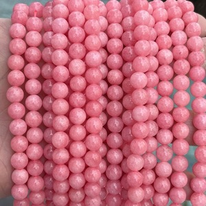 Perles rondes en calcédoine rouge veinée, à faire soi-même, perles lâches, fabrication artisanale, accessoires de bijoux en pierre naturelle, vente en gros directe d'usine - Product Image 4