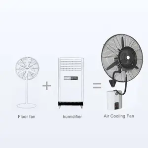 Nhà Máy Giá Thấp Treo Tường Áp Lực Cao Nước Làm Mát Mist Fan Công Nghiệp Phun Fan Với Bể Nước