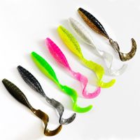 Leurre souple bicolore à grande queue de 16 cm/23 g, crankbait à coulée lente pour la pêche en mer et en bateau sans hameçons