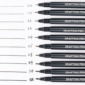 Ensemble de 11 stylos manga à pointes fines, encre noire, feutres fins pour le dessin, la calligraphie, le croquis et le traçage - Product Image 3