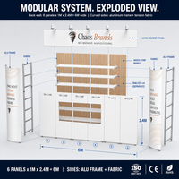 Stand d'exposition modulaire portable personnalisable 10x20 pieds en aluminium pour transfert thermique, panneau de sublimation, vente en gros usine