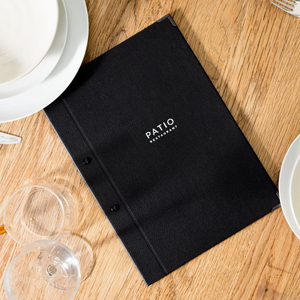 Factory Price Black Menu Books Leather with <b>Metal</b> Cover Corners A4 Menu Holder Screw Fix Menu Covers Restaurant - Product Image 5