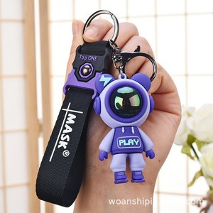 Play Astronaut Keychain Pendant Plastic Cartoon Epoxy Car Keyring Ornament For Girls Bags Mobile Phone Charm - Product Image 3