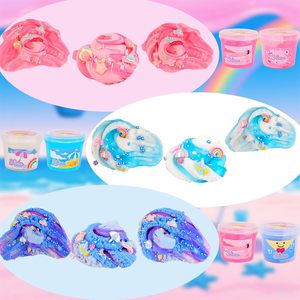 Ensemble de jouets slime colorés comprenant de la boue cristalline, de la mousse, des textures de beurre et de nuages, des perles macaron, idéal pour les cadeaux de fête et les vacances pour filles - Product Image 2