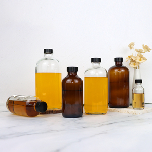 Vente en gros Bouteilles de kombucha vides en verre rond Boston ambré de 16oz 32oz avec couvercles - Product Image 6