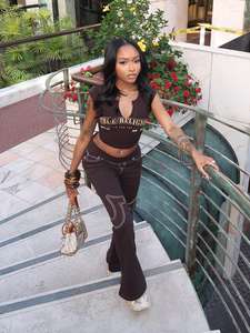 ชุดเซ็ต 2 ชิ้น เสื้อฮู้ดแฟชั่นสตรีทสไตล์ลำลองแนวสปอร์ต ลายดอกไม้ สำหรับฤดูใบไม้ร่วง ขายส่ง - Product Image 6