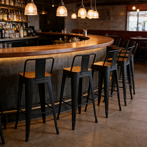 <span class=keywords><strong>Taburete</strong></span> <span class=keywords><strong>de</strong></span> Bar Metálico Industrial Resistente, Capacidad <span class=keywords><strong>de</strong></span> Carga <span class=keywords><strong>de</strong></span> 150 kg, para Hogar, Bar y Uso Comercial en Hoteles, Asiento Decorativo y Funcional - Product Image 2