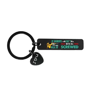 Ywganggu OEM Laser Logo Customized Stainless Steel Keychain Dad Gift Souvenir UV Printing 2D 3D Personalized Metal Key Chain