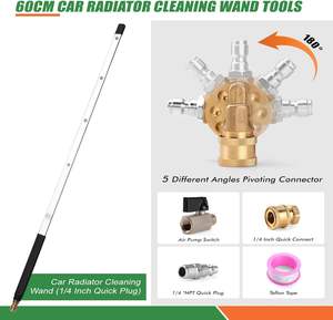 Nouveau YUJIA 24 pouces métal pression baguette de lavage pour voiture camion radiateur nettoyage double usage 4 embouts de buse - Product Image 2