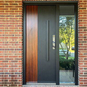 Portes <span class=keywords><strong>d</strong></span>'entrée en aluminium au design moderne personnalisé, portes latérales sécurisées, porte <span class=keywords><strong>d</strong></span>'entrée en métal, porte blindée pour villa et <span class=keywords><strong>appartement</strong></span> - Product Image 1