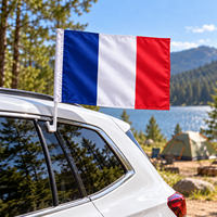 Drapeau de voiture vierge pour sublimation, en tissu polyester, rectangulaire, personnalisable, pour élection, publicité, cadeaux, avec mât en plastique
