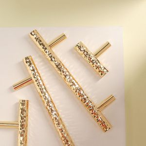 锤击黄铜金色手柄黄铜拉门家具五金橱柜抽屉手柄 - Product Image 4