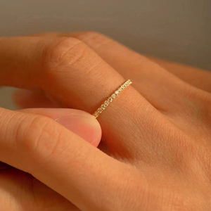 14k jaune or demi Halo Style Match bande blanc <span class=keywords><strong>d</strong></span> couleur Moissanite femmes mariage véritable or éternité bande anneaux - Product Image 5