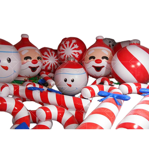 Bâtons de marche de gonflage de Noël et ballons du père Noël fournitures de fête à motif de rayures et jouets gonflables de festival - Product Image 1
