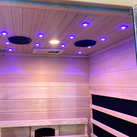 Sauna infrarouge lointain d'intérieur à spectre complet, cabine de sauna sèche en cèdre rouge et cèdre d'Hemlock, design moderne pour appartement, 220V, 1 personne